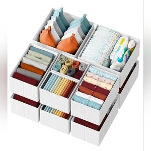 White Fabric Storage Organizer Set